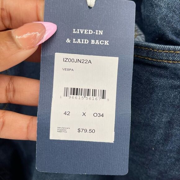 IZOD Men’s Slim Fit Ultra Soft Flex Stretch Jeans Vespa Blue 42x34 NWT - Picture 14 of 16